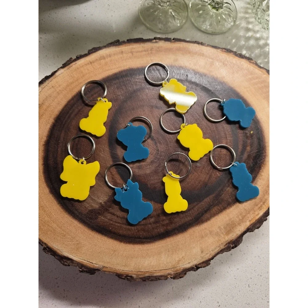Custom 3D printed Animal Keychains-Yellow And Green